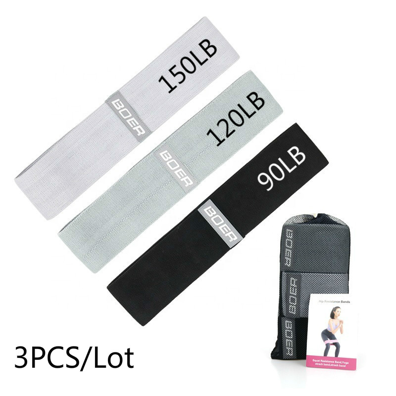 Sports Equipment Wholesale - 3個女性男性生地抵抗バンドセット弾性スポーツヨガフィットネスレジスタンスバンドホームジム機器のエアロゴムバンド
