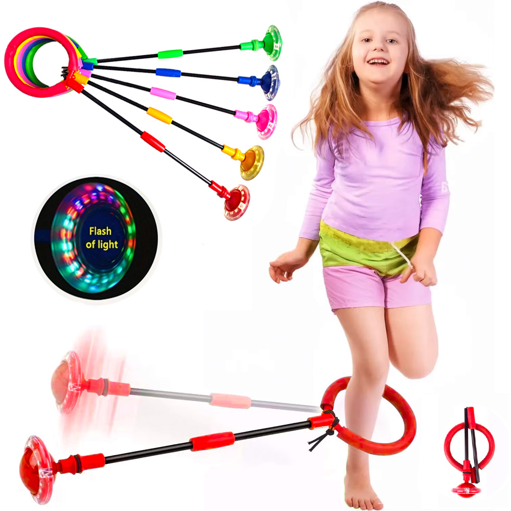 Sports Equipment For Kindergarten - フラッシュ縄跳びボール子供片足屋外楽しいスポーツ子供ジャンプ力反応トレーニングスイングボール子供親ゲーム