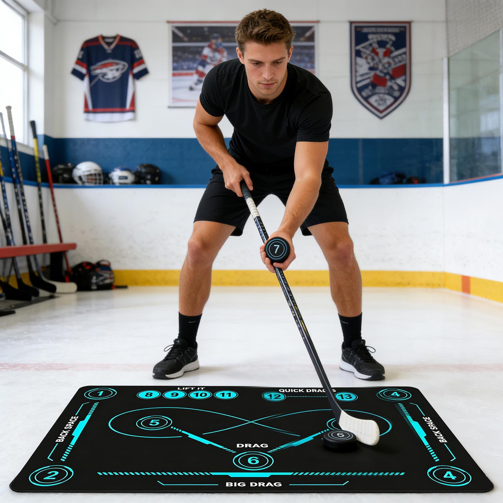 Sports Equipment Football - ホッケートレーニングマット屋内屋外静音滑り止め大型スティックハンドリングパッドトレーニング機器大人子供サッカー愛好家向け