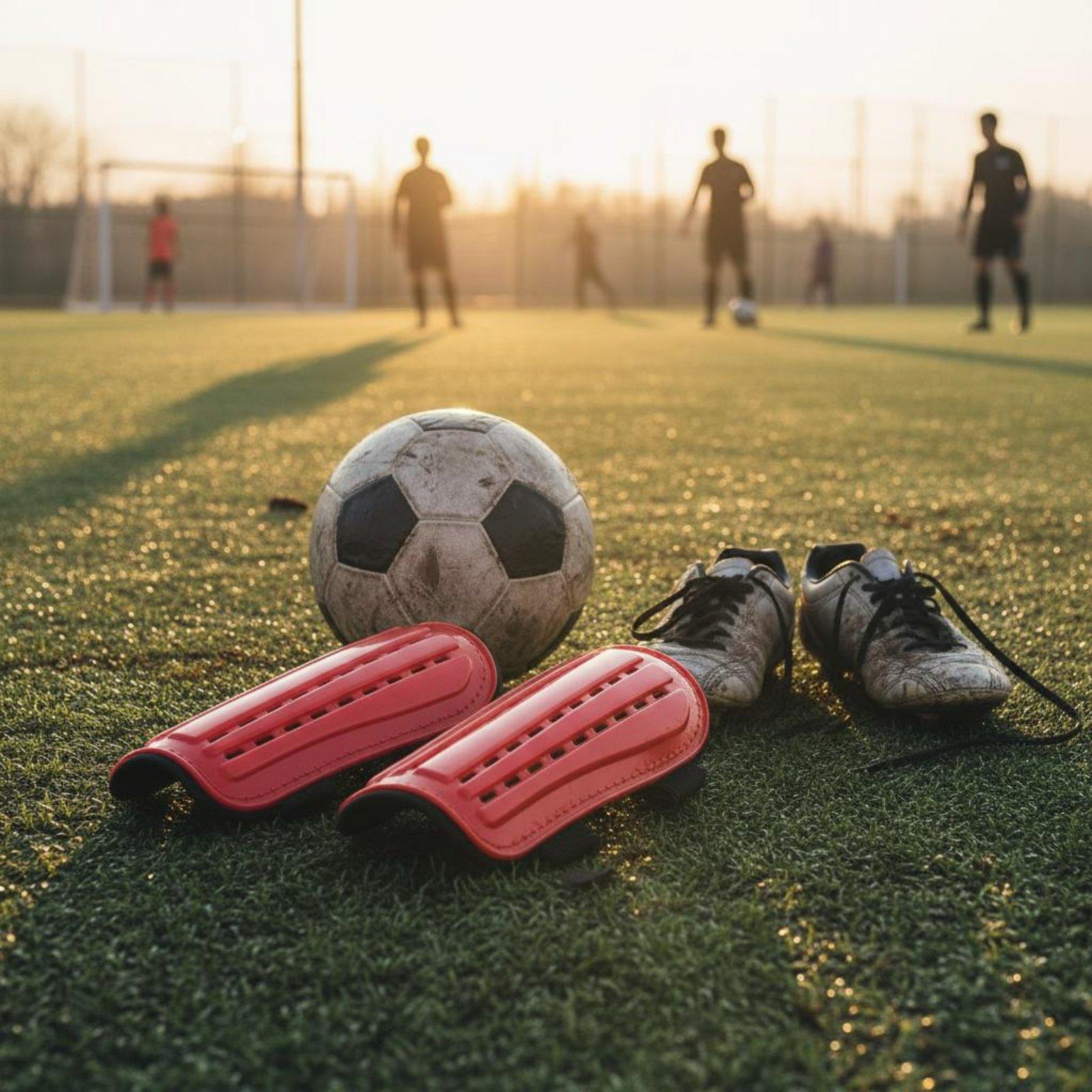 サッカーシンガード、固定ストラップ付き、大人用フットボールシ - Sports Equipment Football のレビューと価格