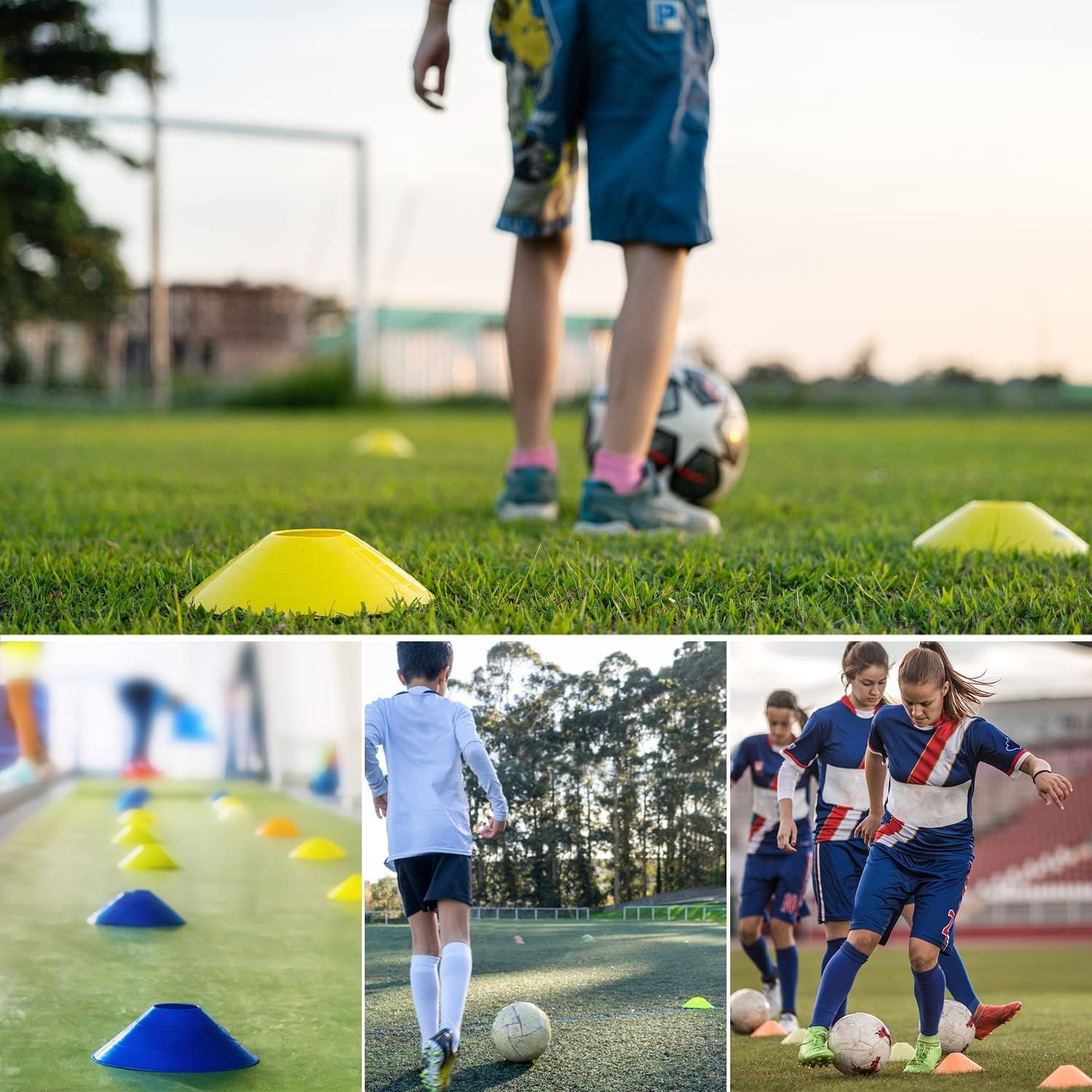 5個入りサッカー練習用プレート サッカーコーン 敏捷性練習用 - Sports Equipment Football のレビューと価格