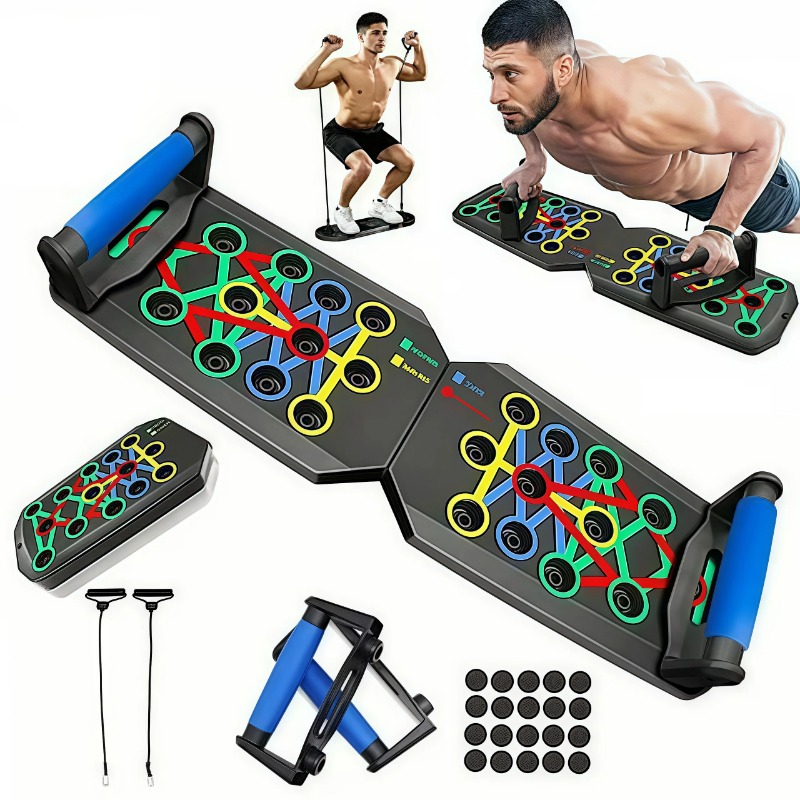 抵抗バンド付き折りたたみ式プッシュアップボード、多機能プッシ - Sports Equipment Wholesale のレビューと価格